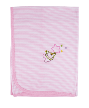 Sábana rayitas bordada