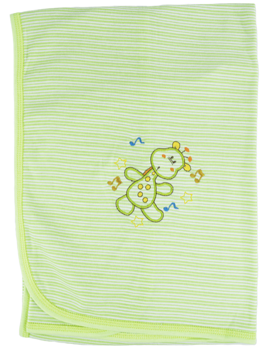 Sábana rayitas bordada