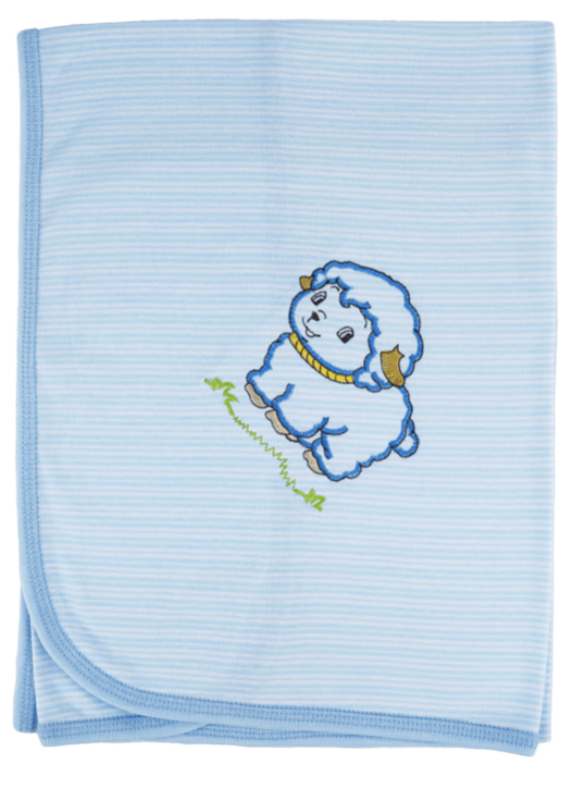 Sábana rayitas bordada