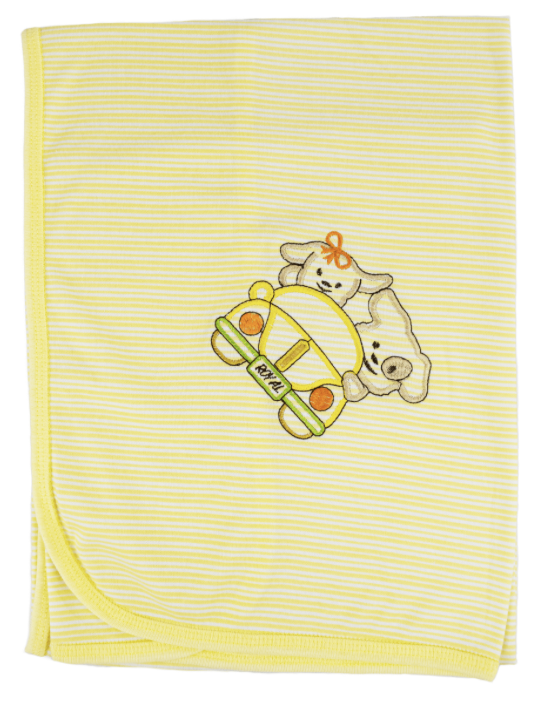 Sábana rayitas bordada